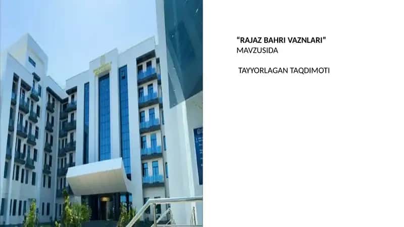 RAJAZ BAHRI VAZNLARI