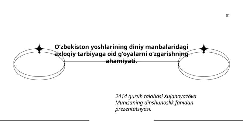 Xujanoyazóva Munisaning dinshunoslik fanidan prezentatsiyasi