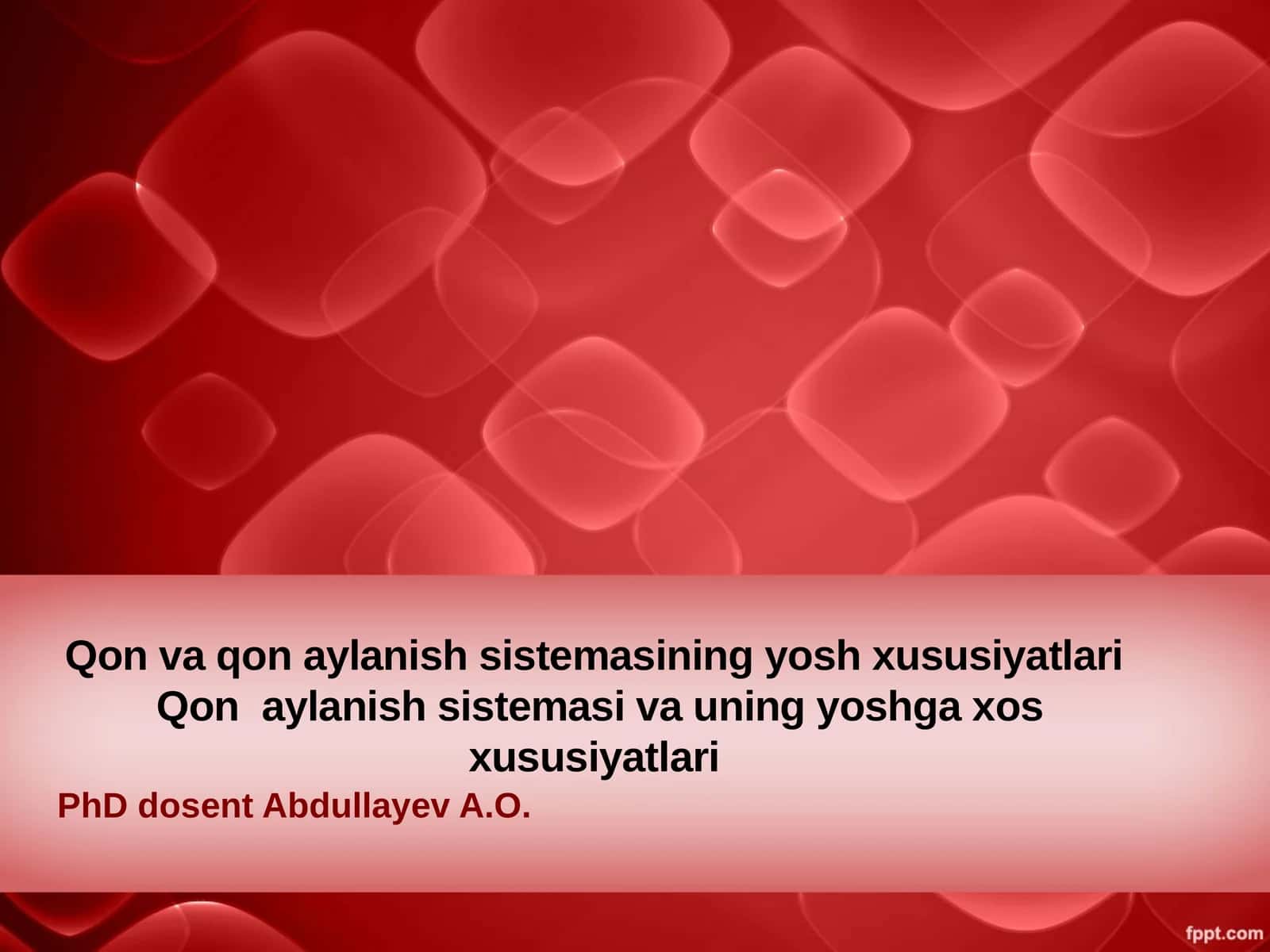 Qon va qon aylanish sistemasining yosh xususiyatlari