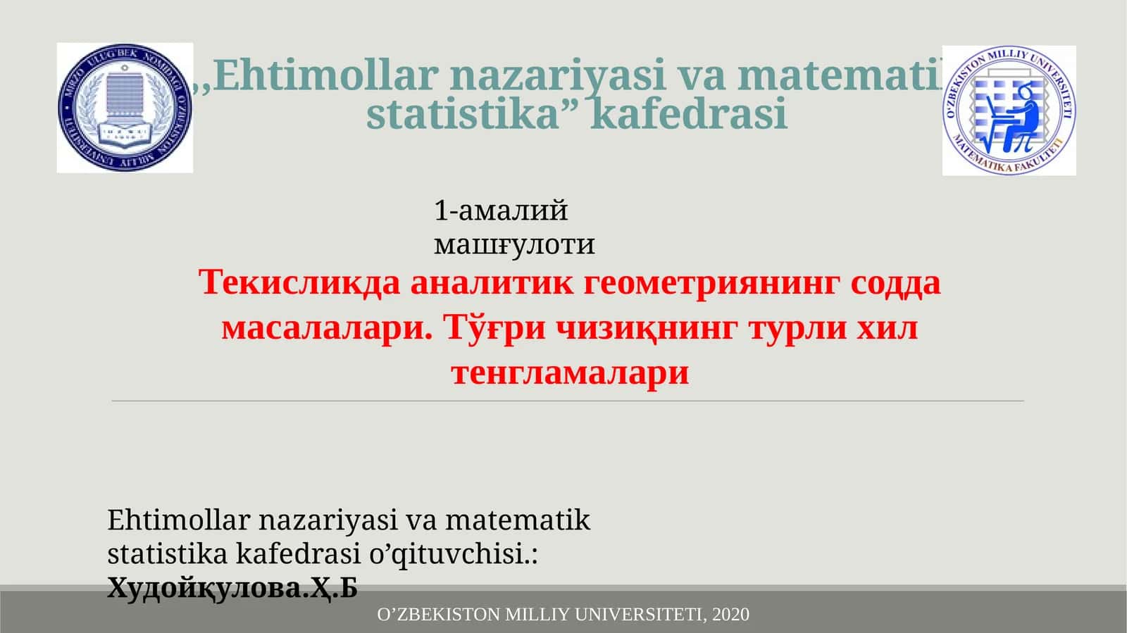 Ehtimollarnazariyasivamatematikstatistika”kafedrasi