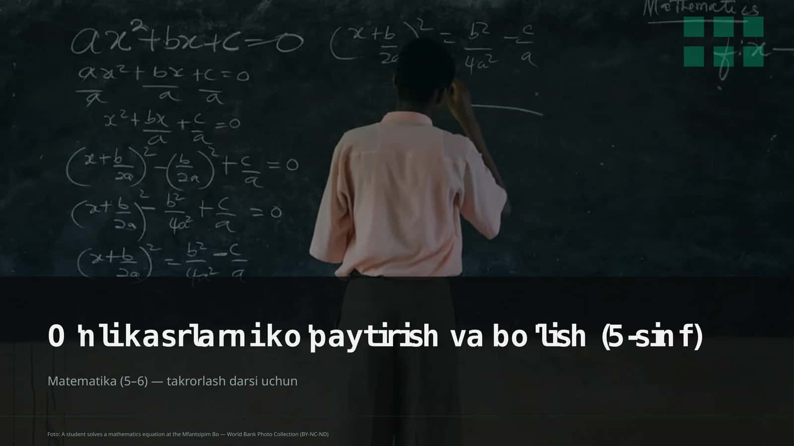 O'nli kasrlarni ko'paytirish va bo'lish (5-sinf)