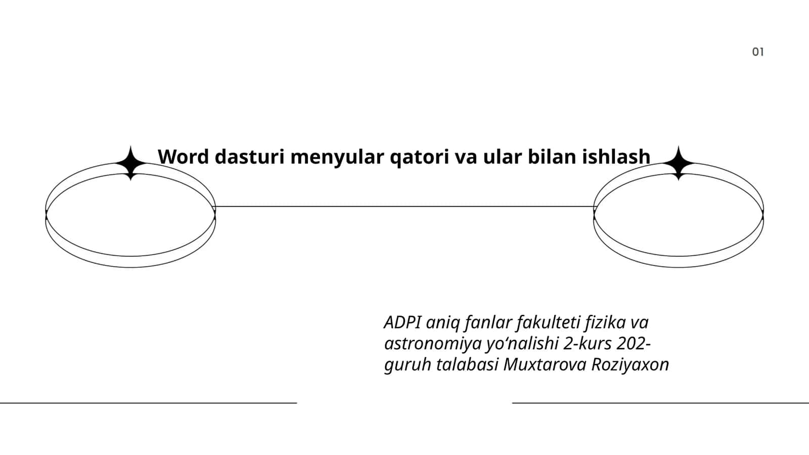 Word dasturi menyular qatori va ular bilan ishlash