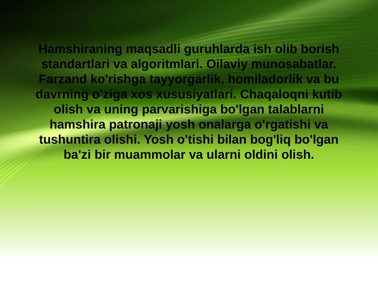 Tibbiyotda hamshira patronaj vazifalari