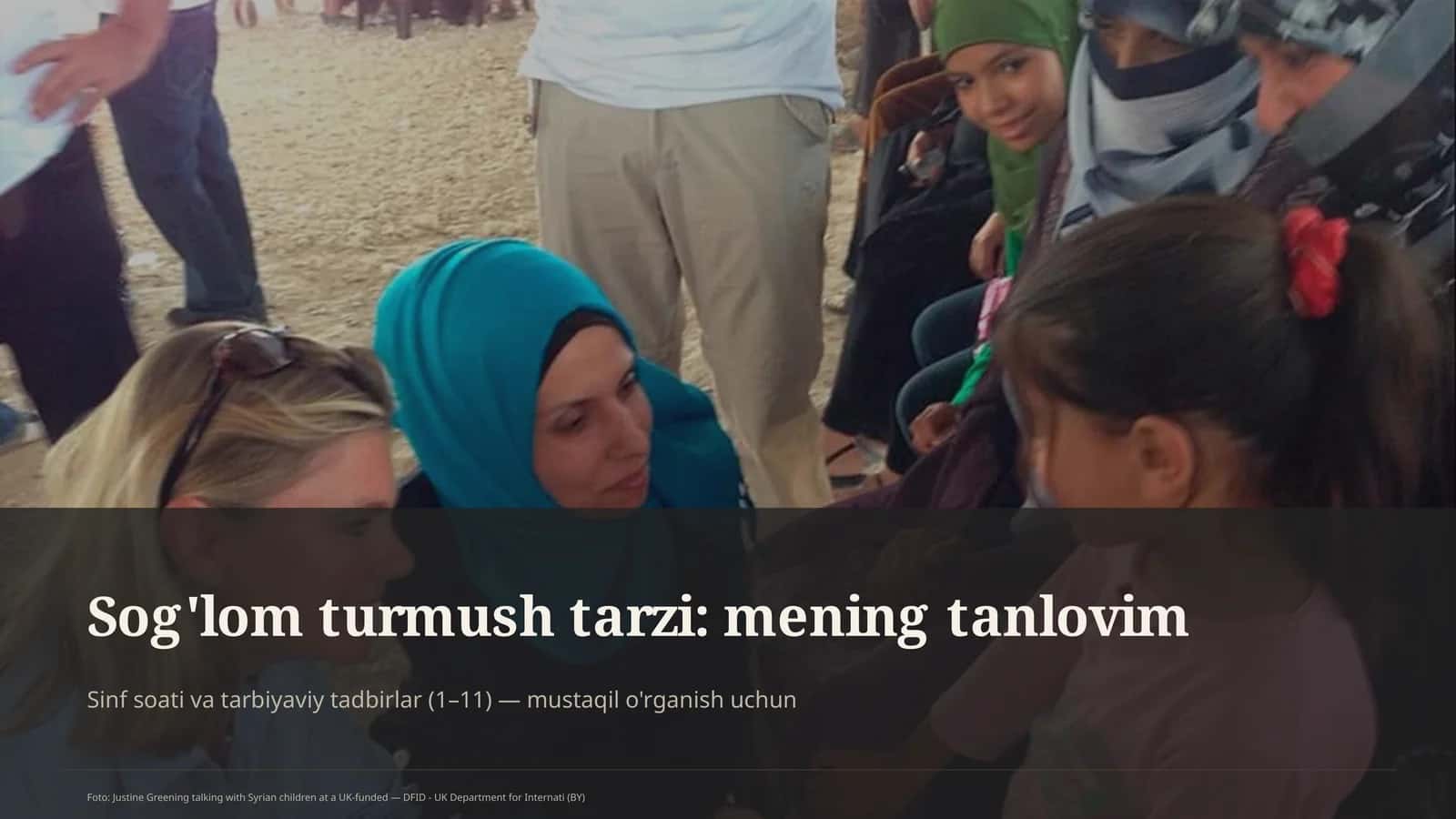 Sog'lom turmush tarzi: mening tanlovim