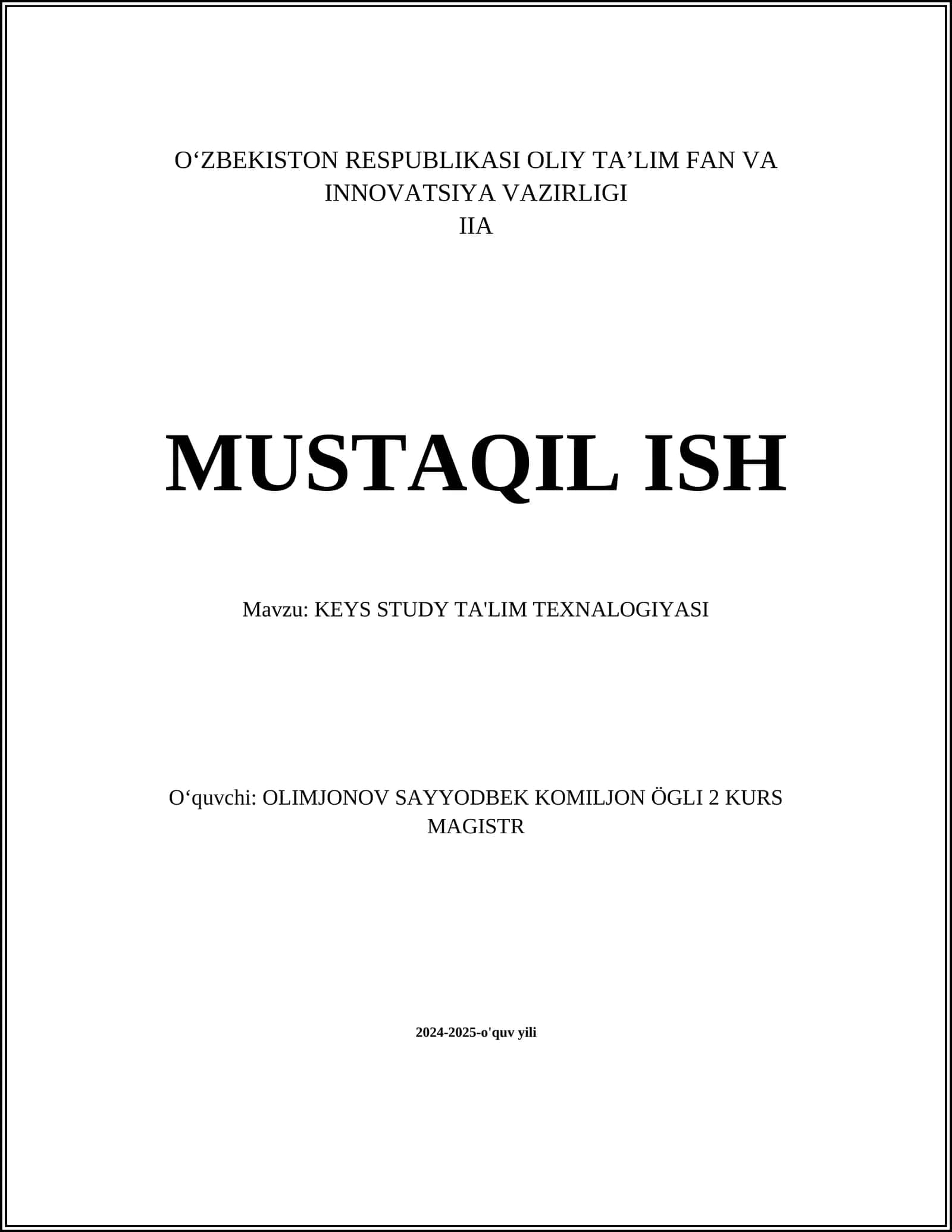 KEYS STUDY TA'LIM TEXNALOGIYASI