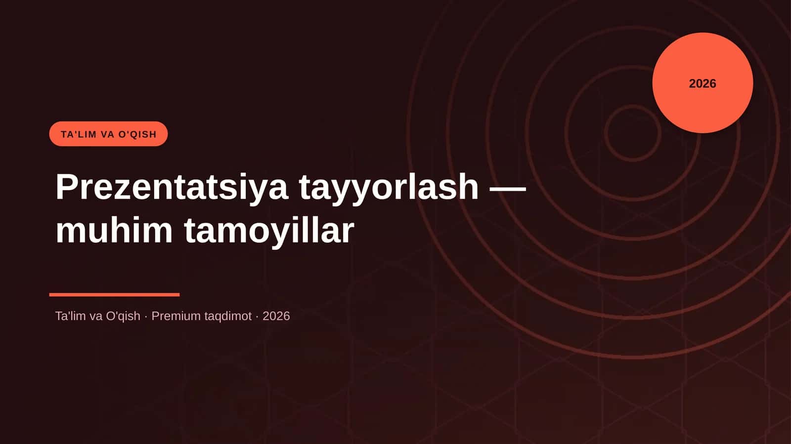 Prezentatsiya tayyorlash — muhim tamoyillar