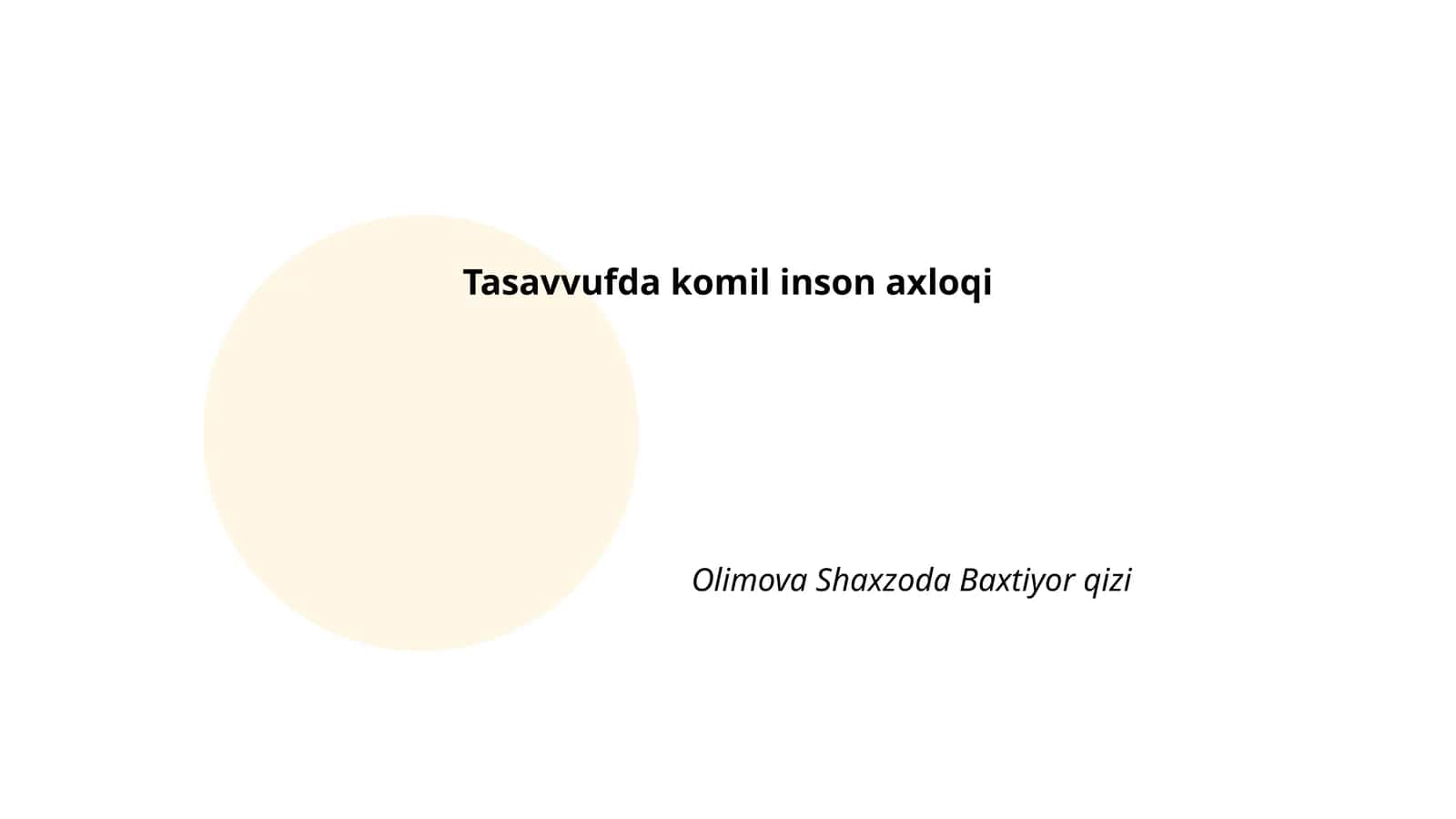 Tasavvufda komil inson axloqi