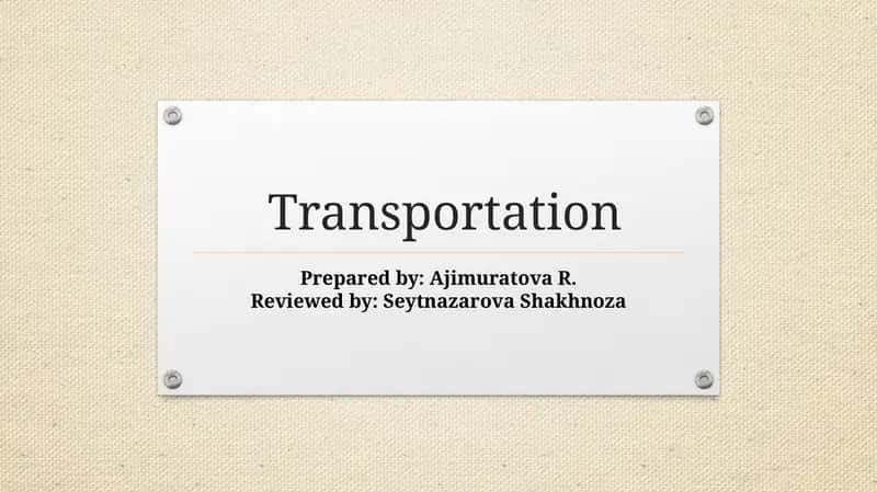 Transportation