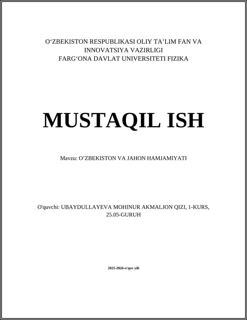 Oʼzbekistonning tashqi siyosati va diplomatik strategiyasi