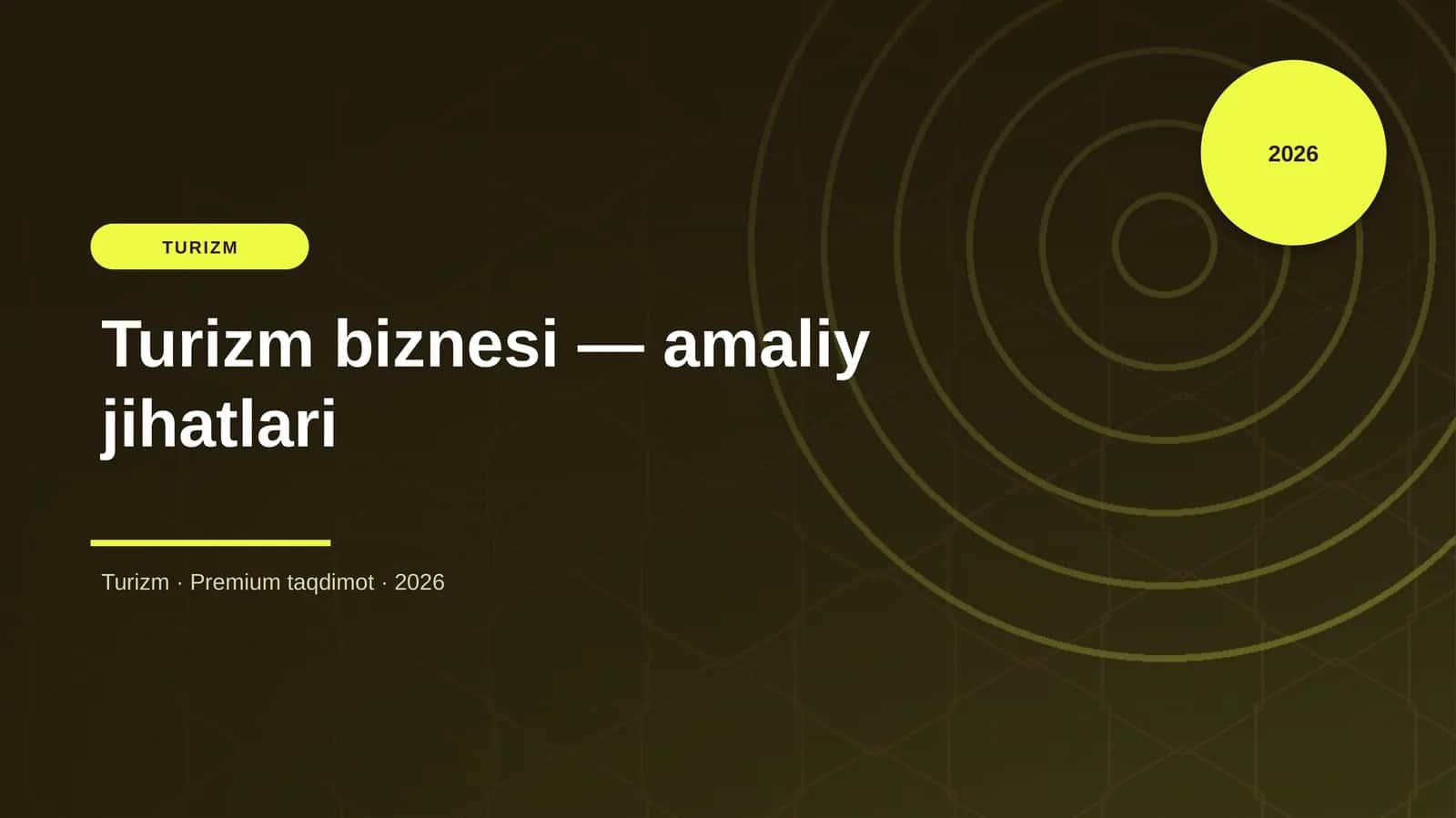 Turizm biznesi — amaliy jihatlari