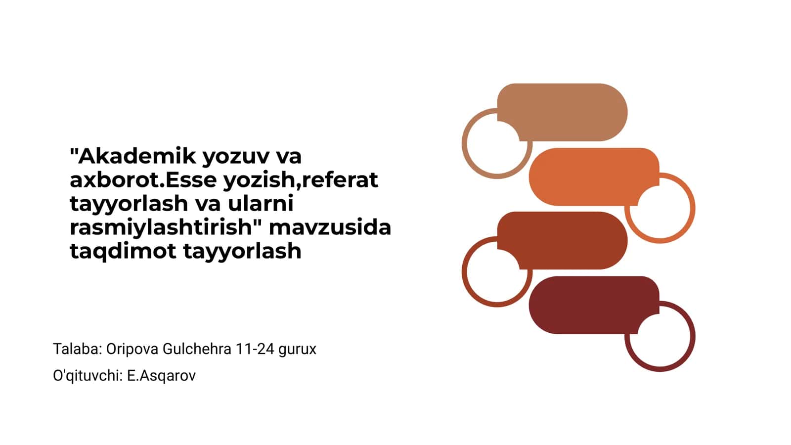 Akademik yozuv va axborot.Esse yozish,referat tayyorlash va ularni rasmiylashtirish
