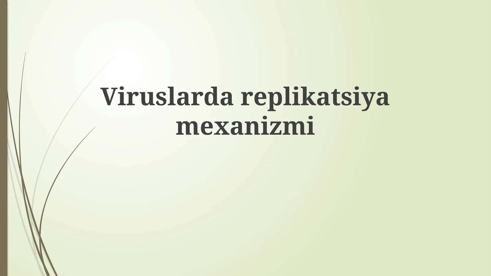 Viruslarning replikatsiya mexanizmlari