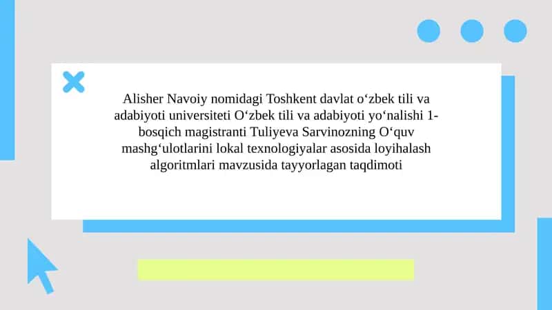 Lokal Texnologiyalar va Ta'lim