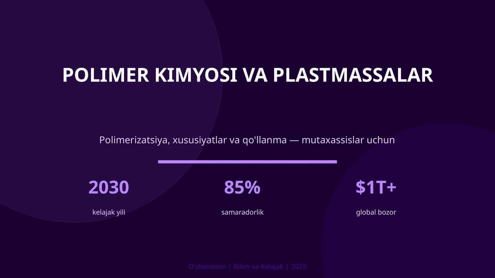 Polimer kimyosi va plastmassalar