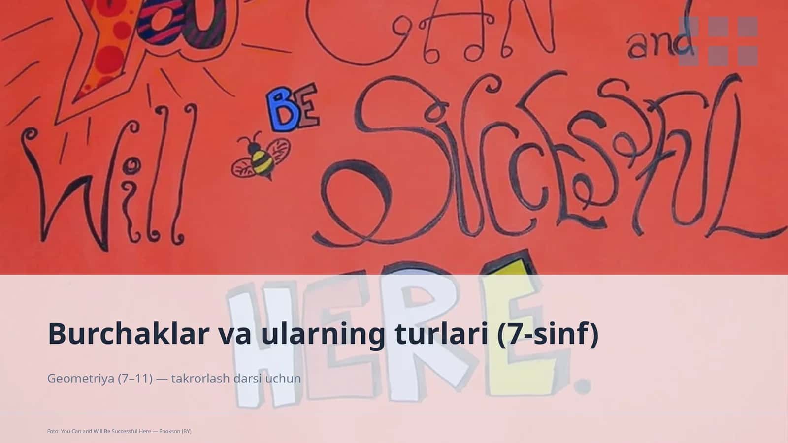 Burchaklar va ularning turlari (7-sinf)