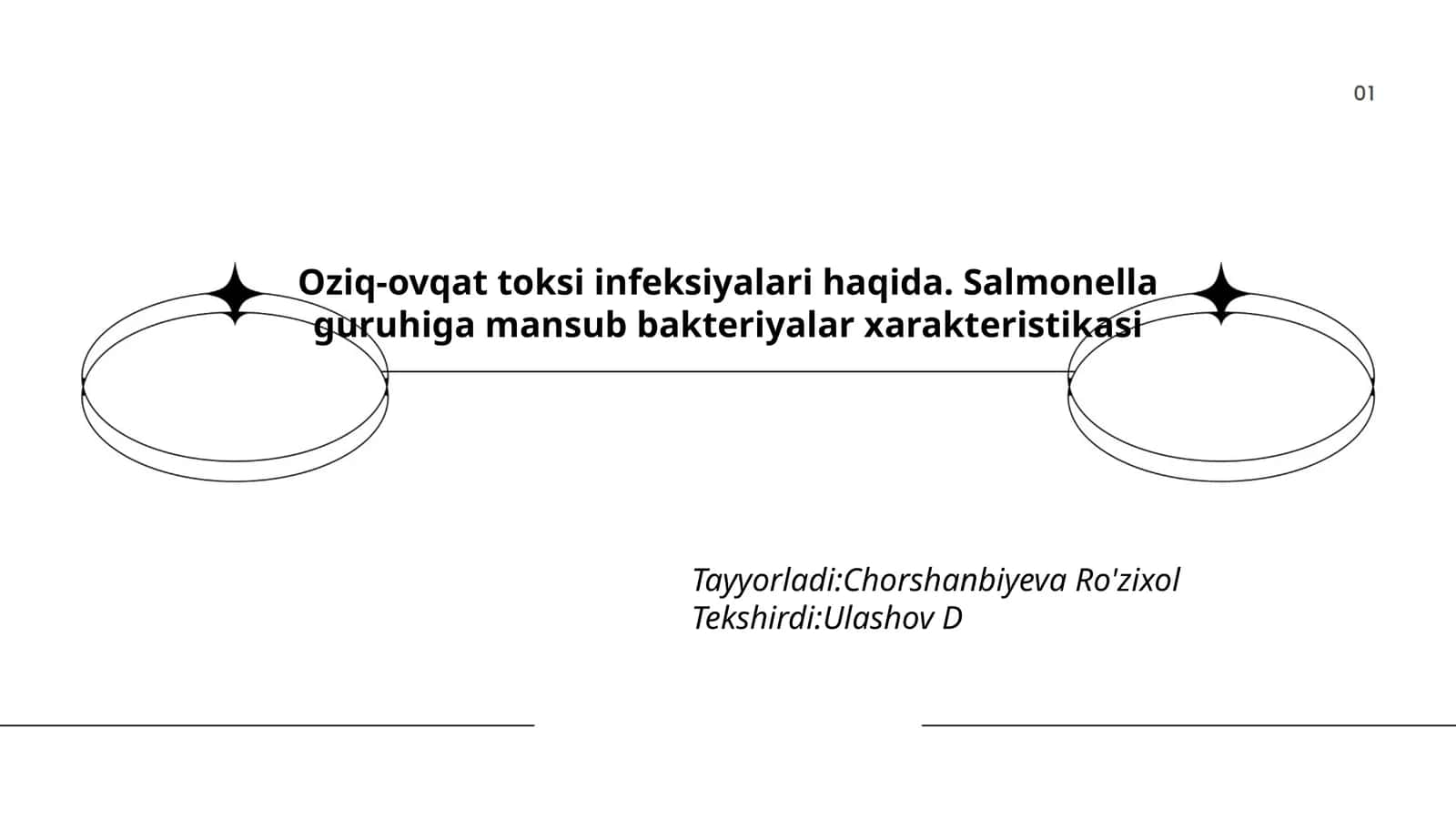 Oziq-ovqat toksi infeksiyalari haqida. Salmonella guruhiga mansub bakteriyalar xarakteristikasi