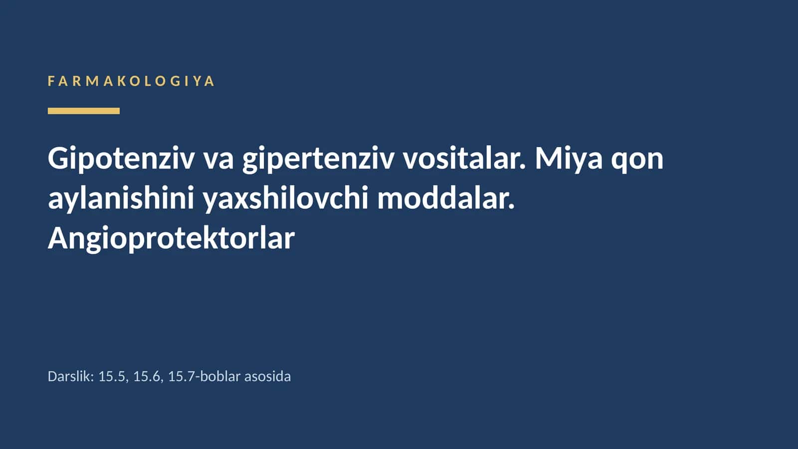 FARMAKOLOGIYA