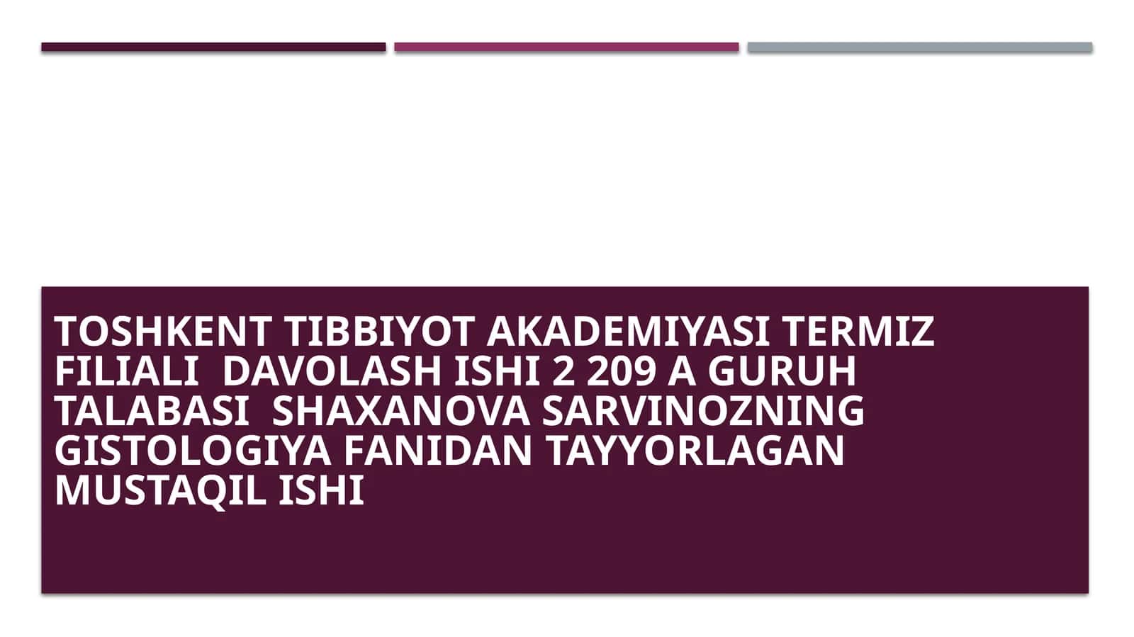 Termiz filialidavolash ishi