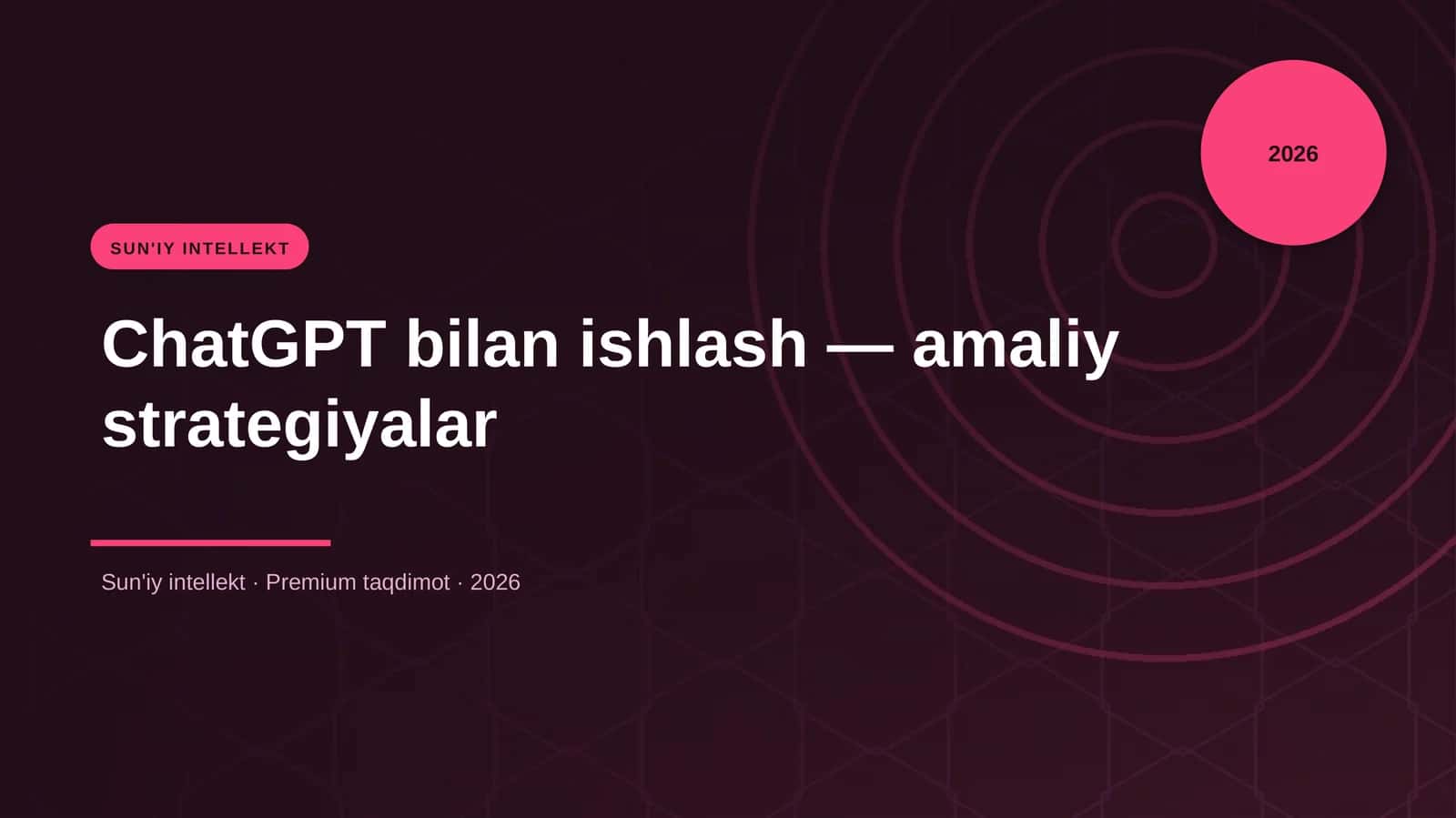 ChatGPT bilan ishlash — amaliy strategiyalar