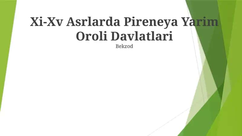 Xi-Xv Asrlarda Pireneya Yarim Oroli Davlatlari