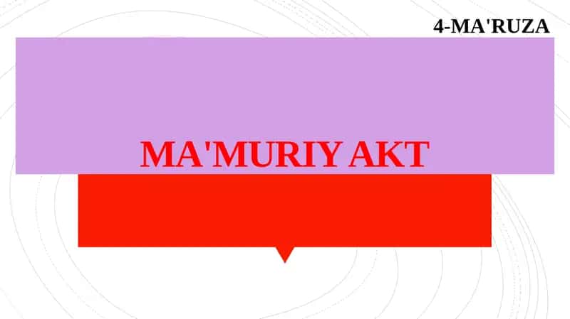 MA'MURIY AKT