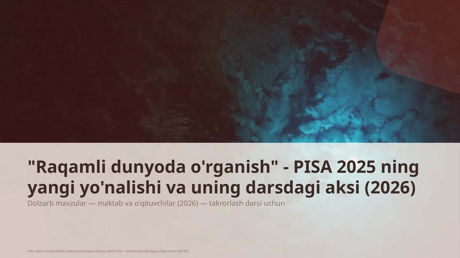 Raqamli dunyoda o'rganish