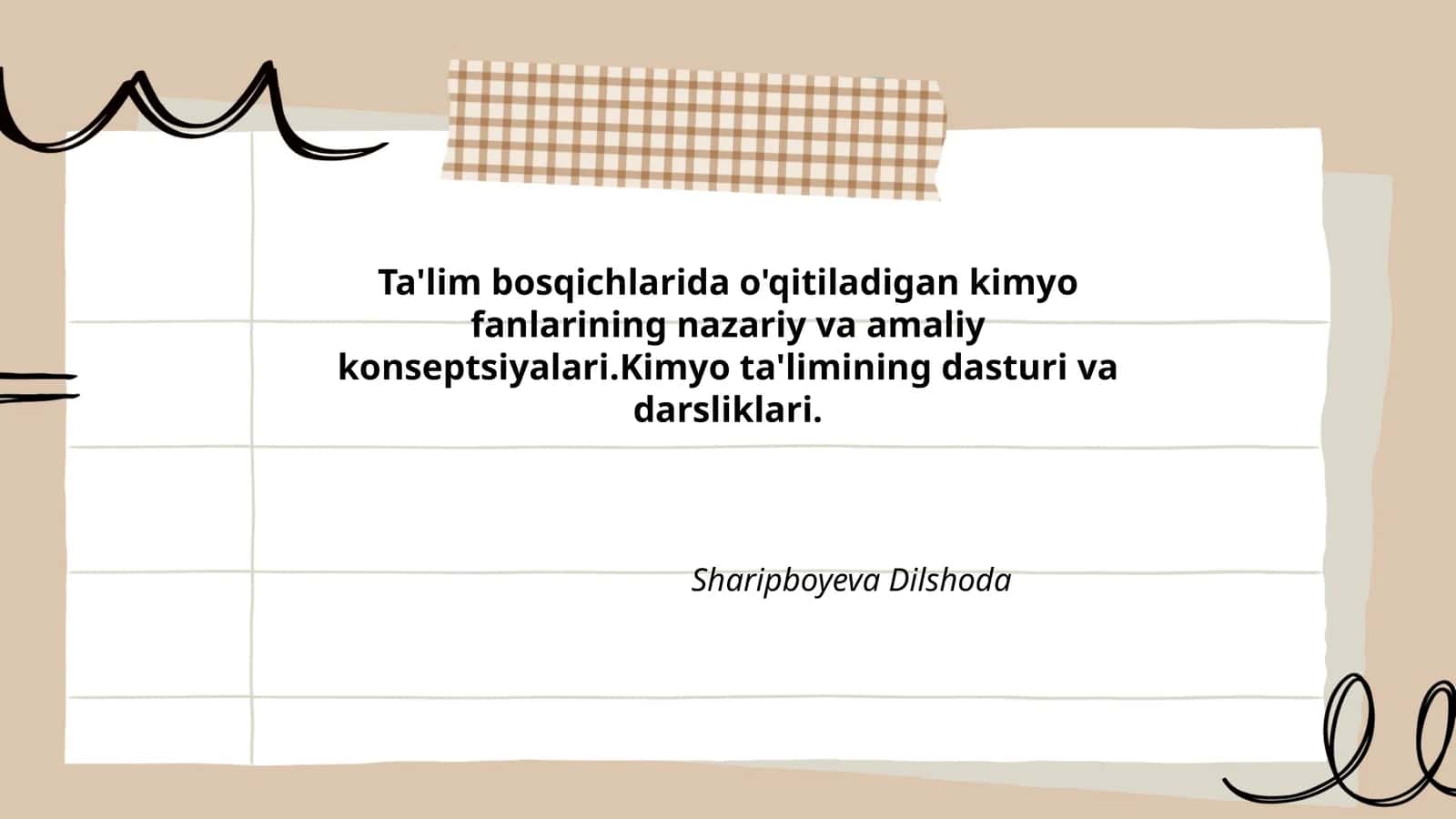 Kimyo fanlari