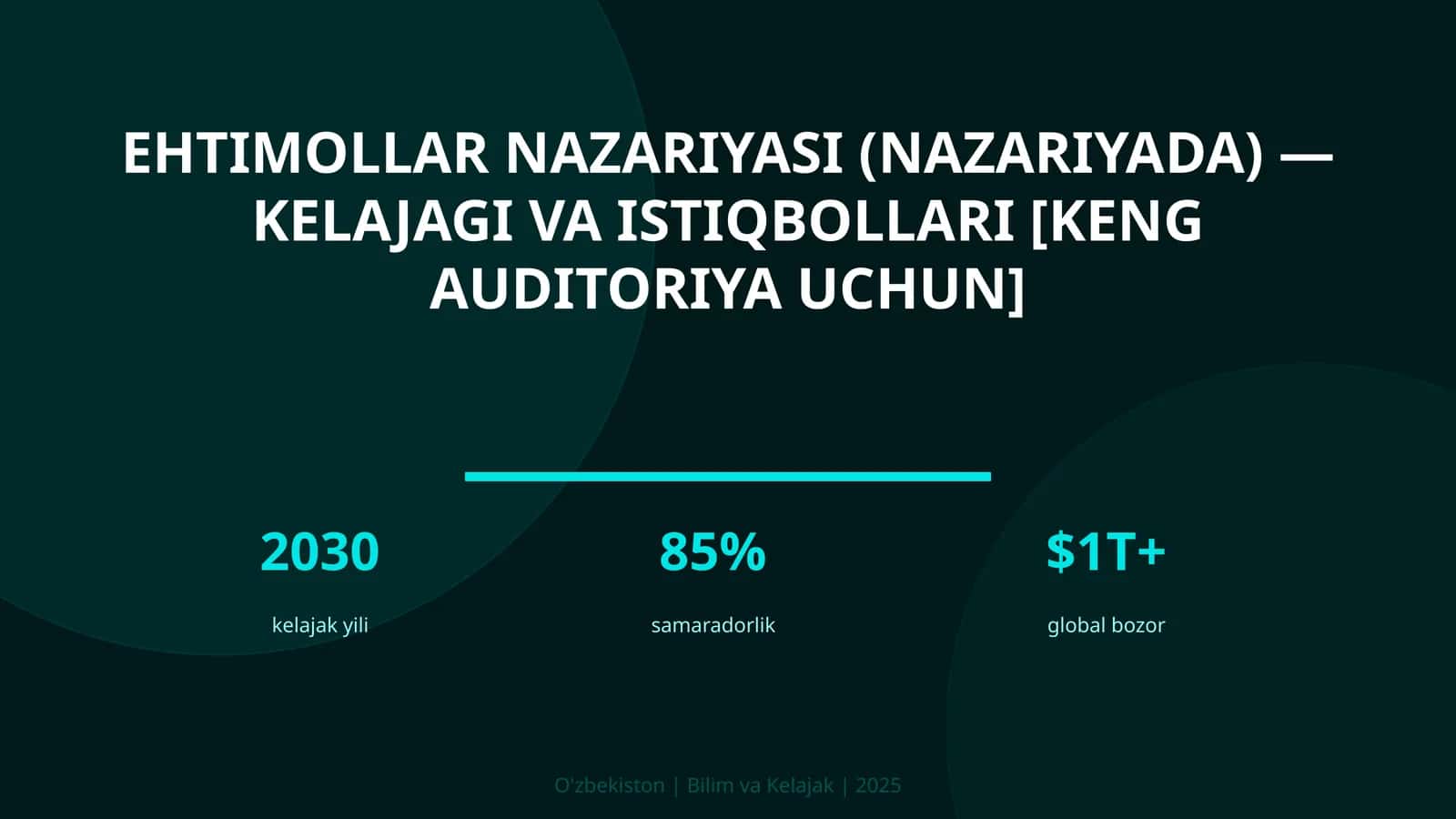 Ehtimollar nazariyasi (nazariyada) - kelajagi va istiqbollari [keng auditoriya uchun]