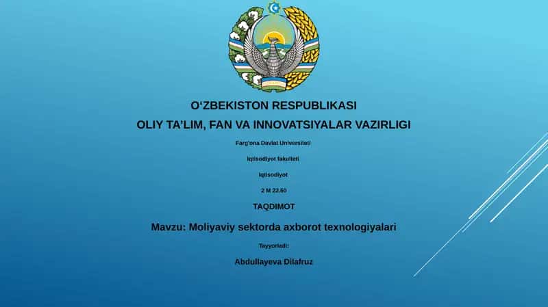 Moliyaviy sektorda axborot texnologiyalari