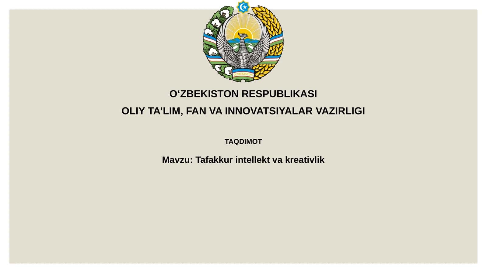 Tafakkur, intellekt va kreativlik