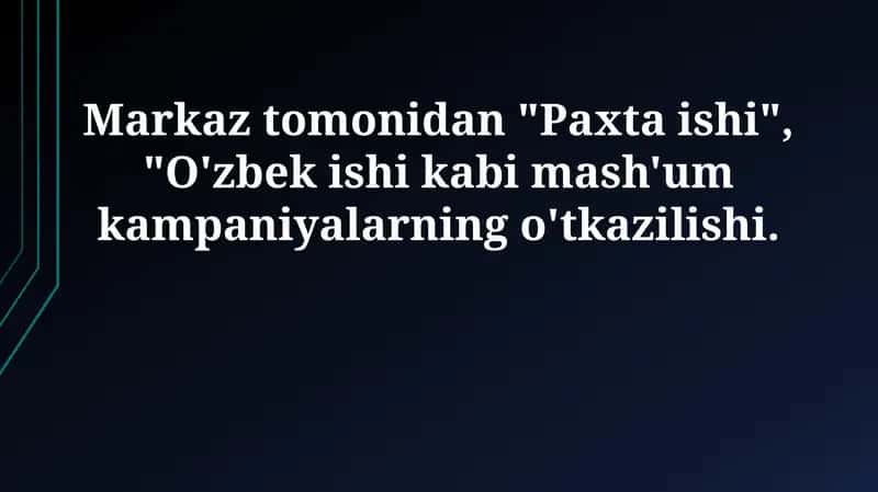 Paxta ishi va O'zbek ishi