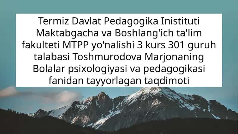 Neyropedagogik muhitni tashkil etish
