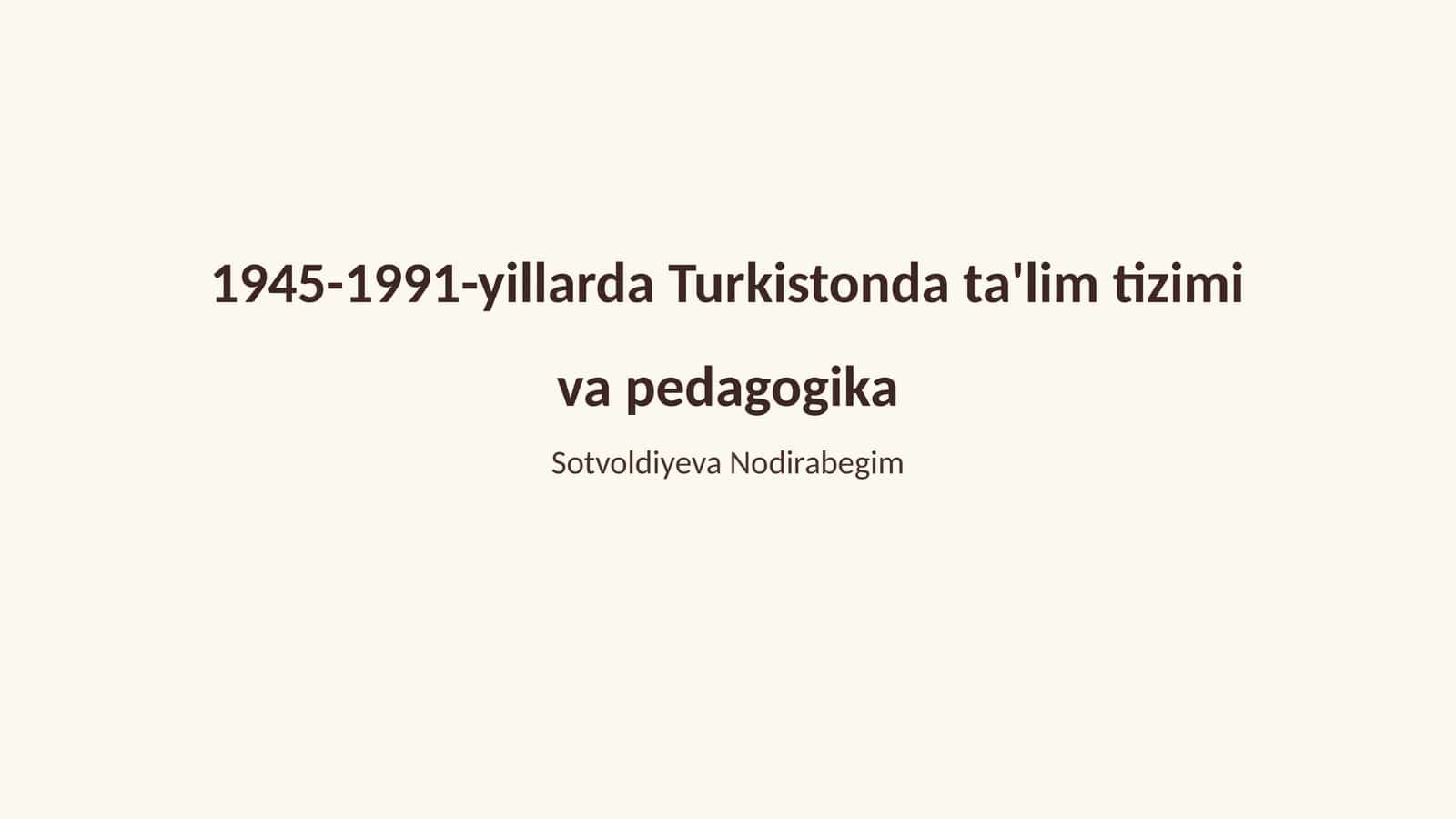 Urushdan keyingi ta'lim tizimi