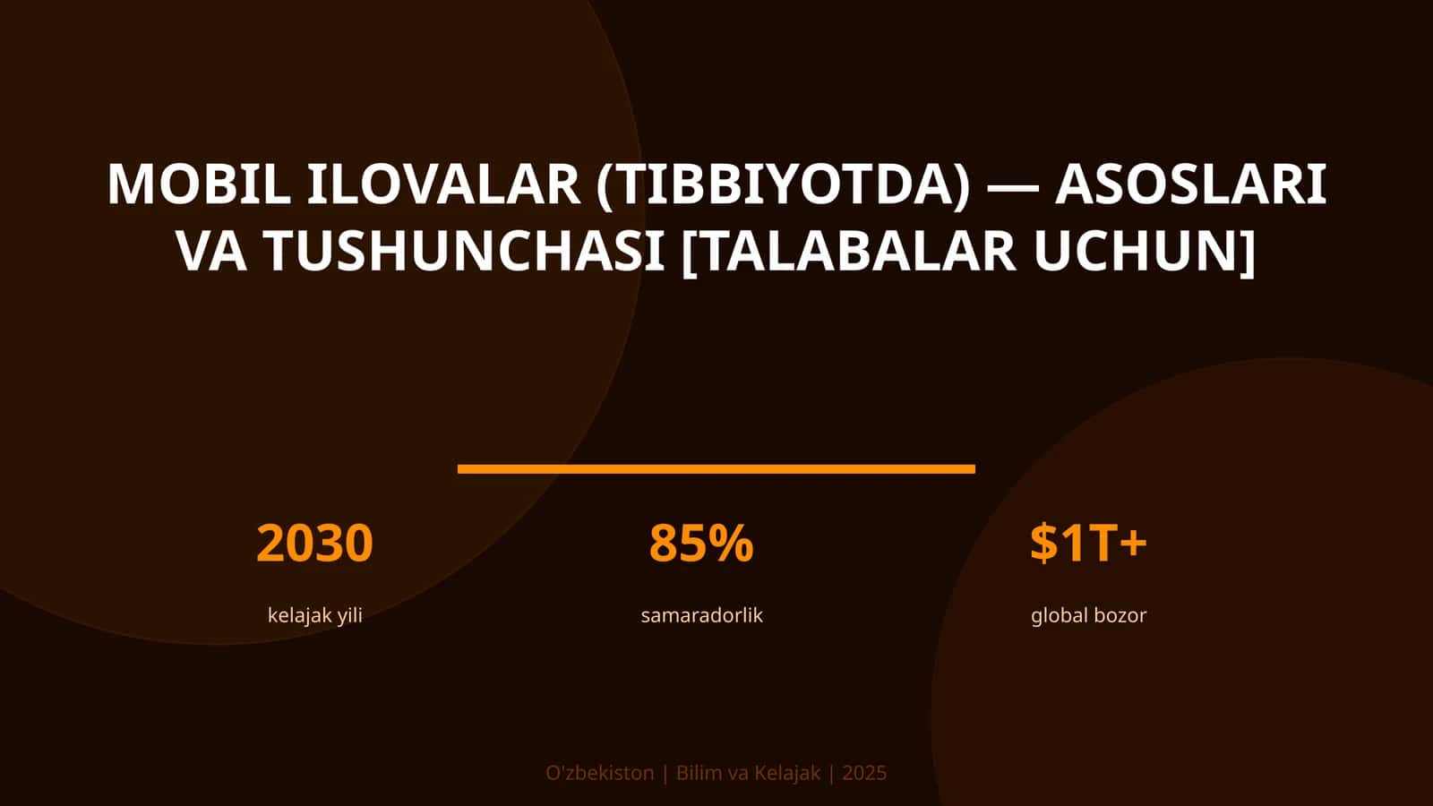 Mobil ilovalar (tibbiyotda) — asoslari va tushunchasi [talabalar uchun]