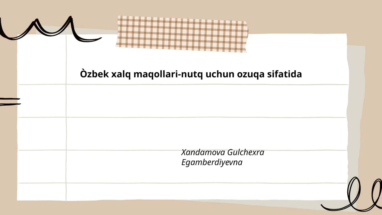 Òzbek xalq maqollari-nutq uchun ozuqa sifatida
