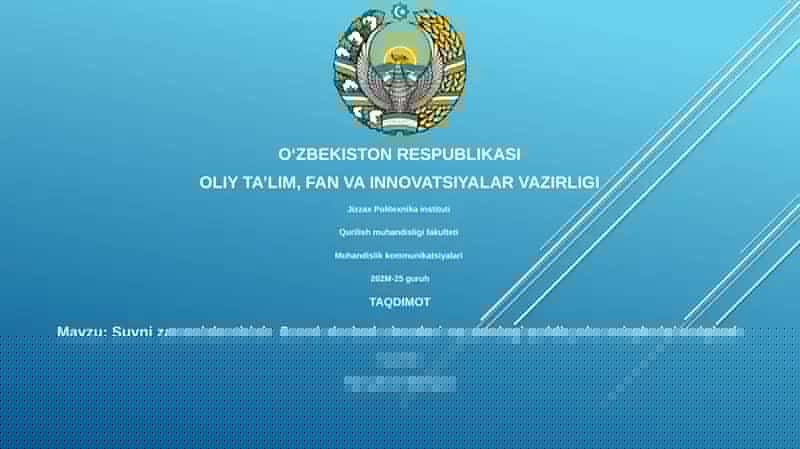 Suvni zararsizlantirish