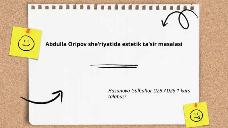 Abdulla Oripov she'riyatida estetik ta'sir masalasi