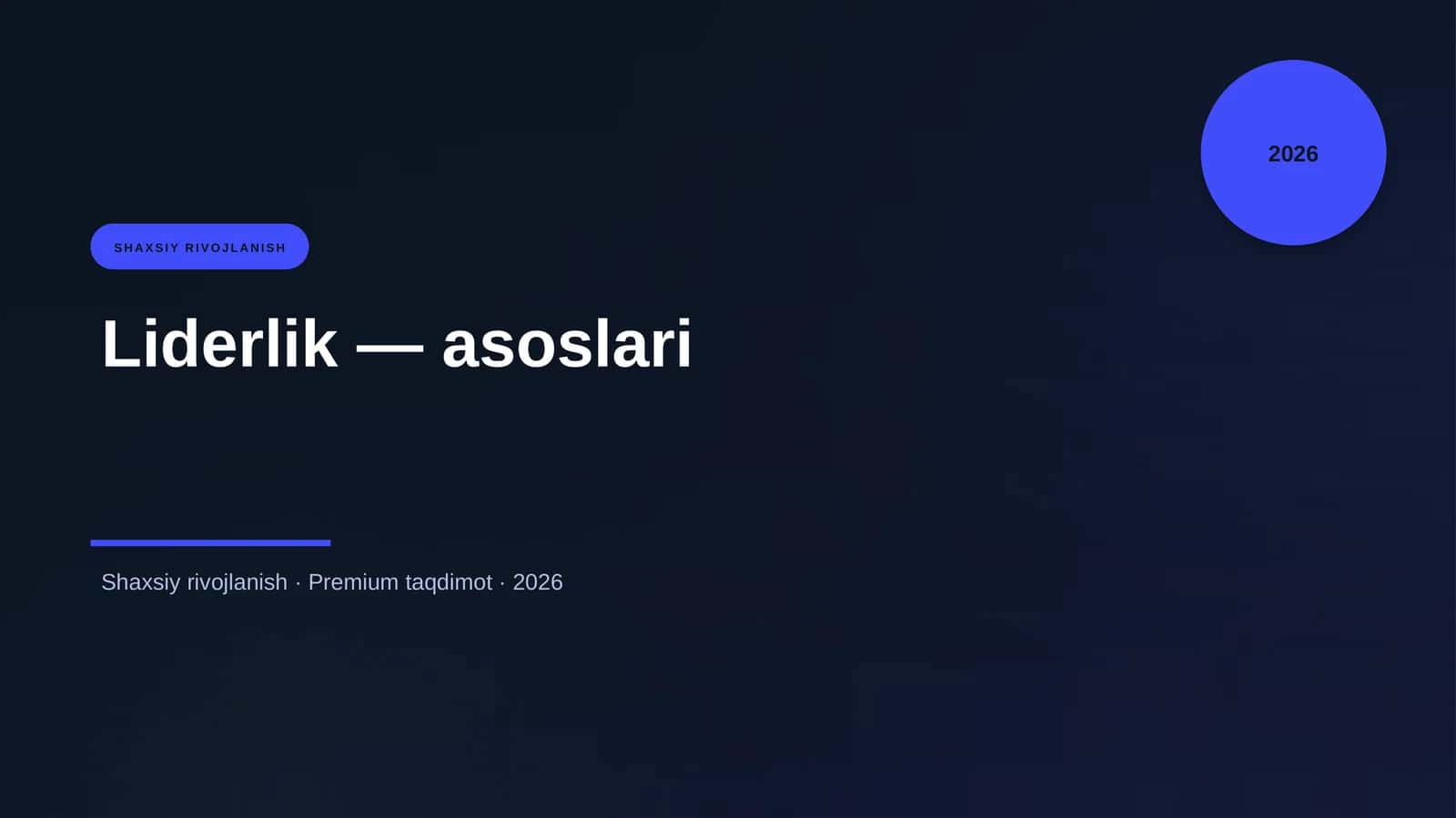 Liderlik — asoslari