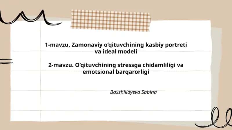 Zamonaviy o‘qituvchining kasbiy kompetensiyalari va ideal modeli