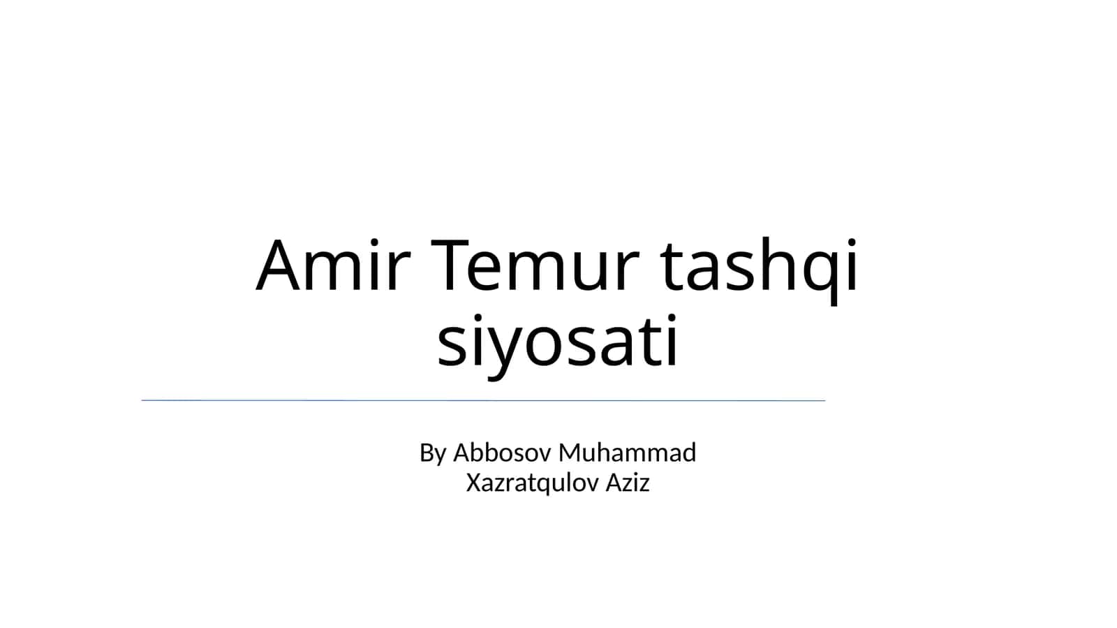Amir Temur tashqi siyosati
