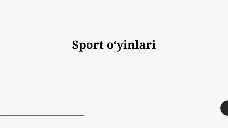 Sport oʻyinlari