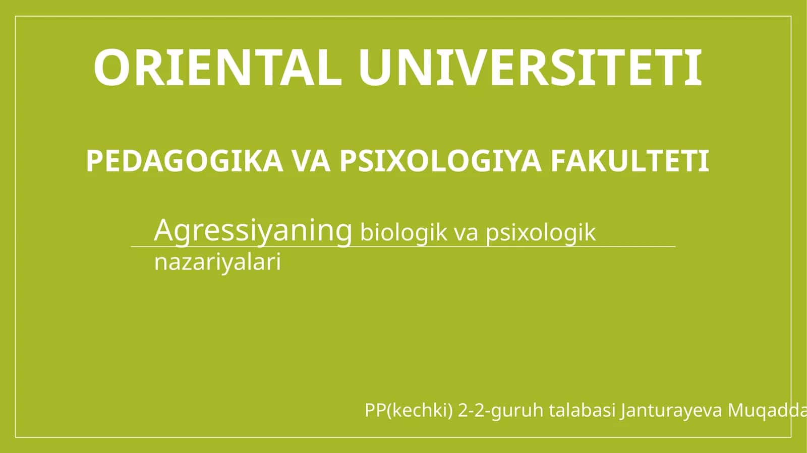 Agressiyaning biologik va psixologik nazariyalari