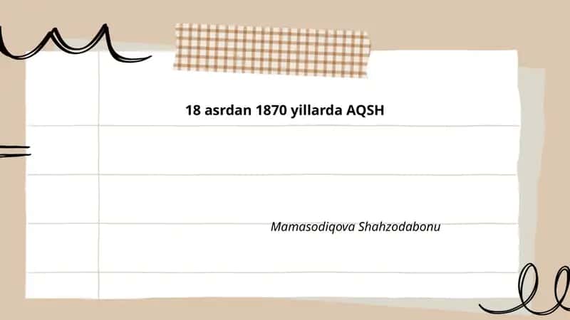 18 asrdan 1870 yillarda AQSH