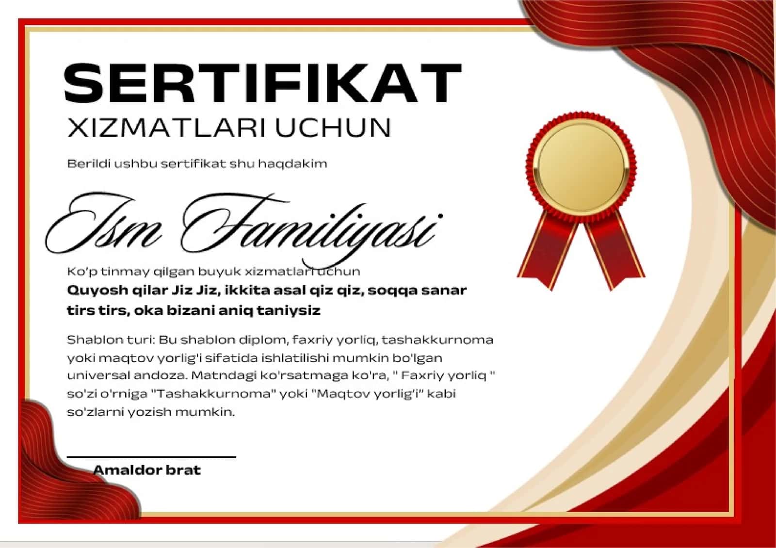 SERTIFIKAT XIZMATLARI UCHUN