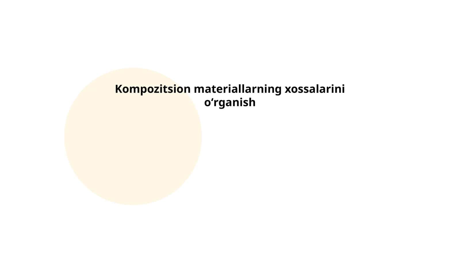 Kompozitsion materiallarning xossalarini oʻrganish