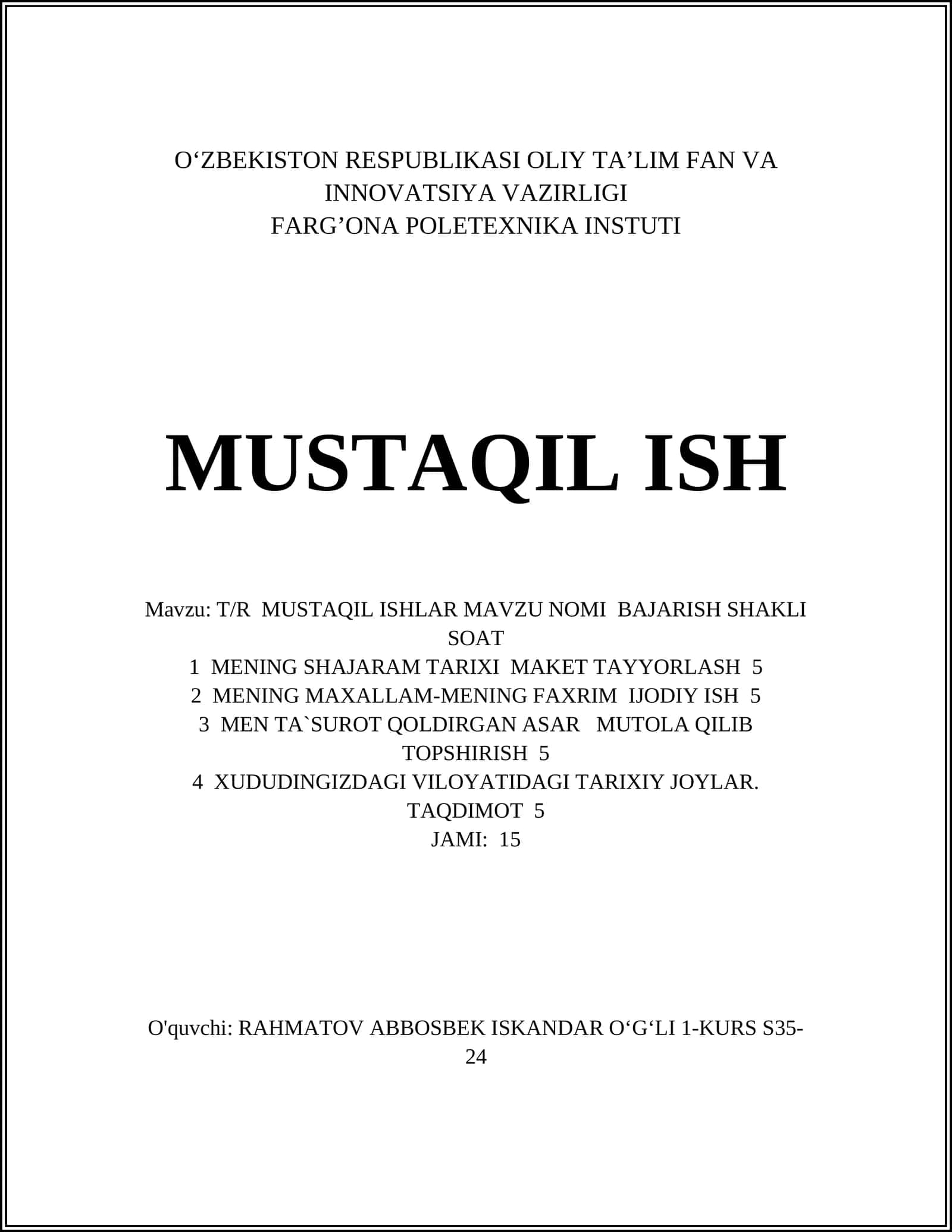 MAHALLIY FOLKLOR VA ETNOGRAFIYA