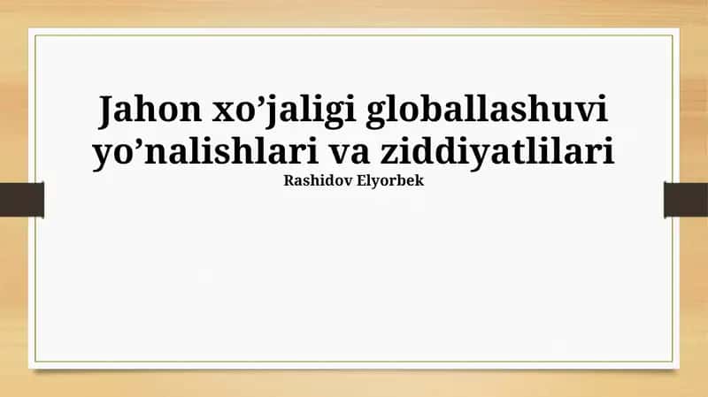 Globalizatsiya va tengsizlik