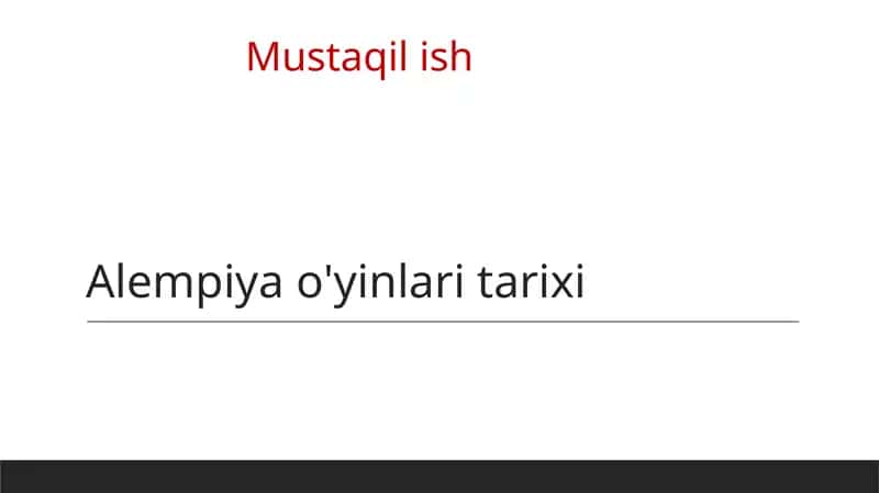 Alempiya o'yinlari tarixi