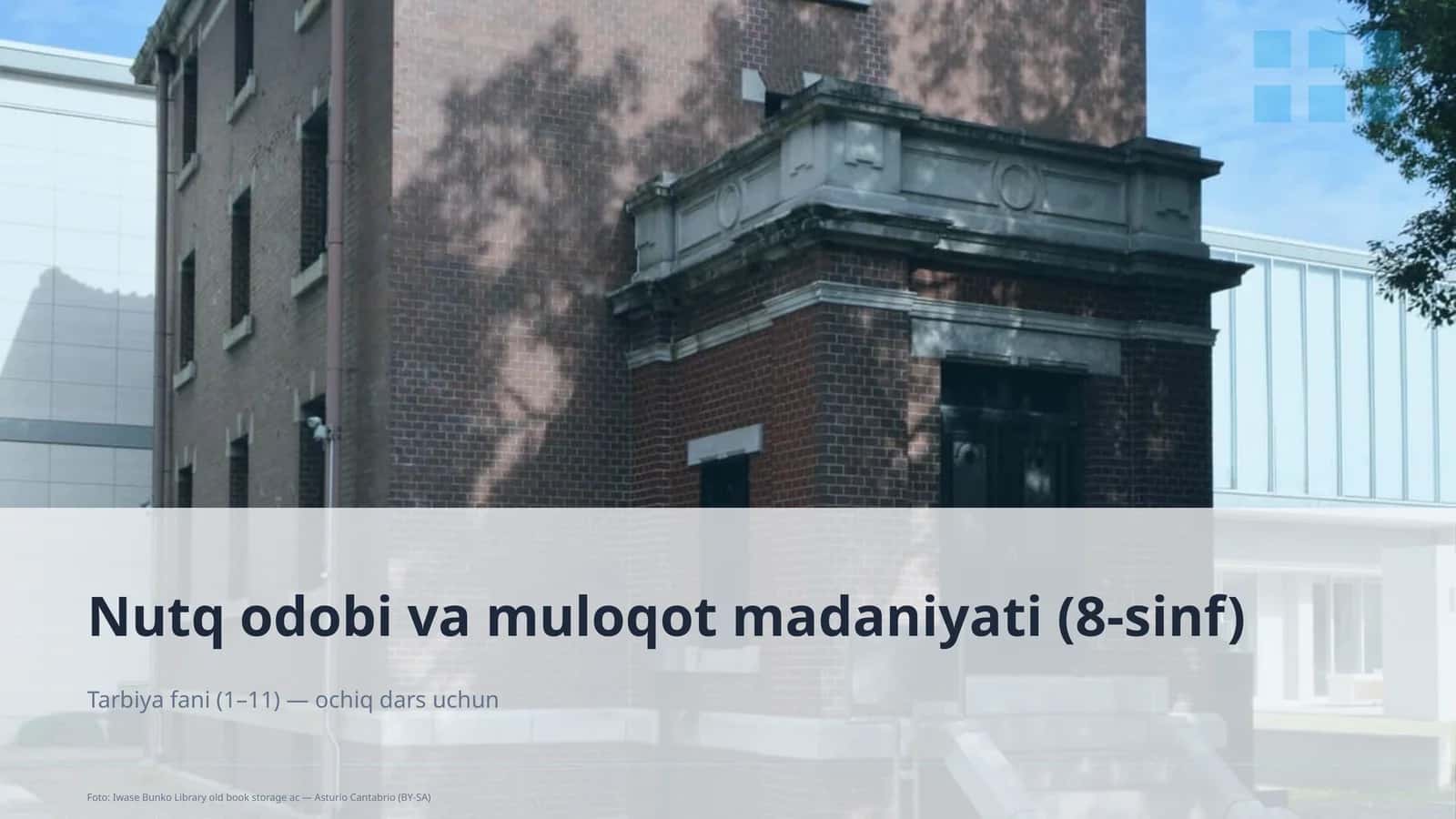 Nutq odobi va muloqot madaniyati (8-sinf)
