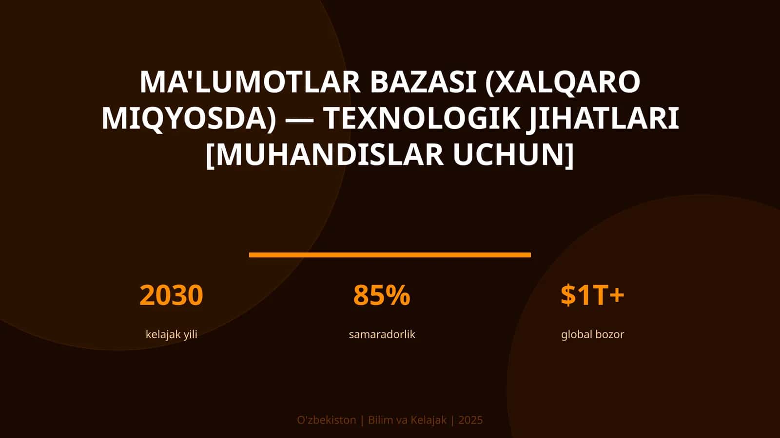 Ma'lumotlar bazasi (xalqaro miqyosda) — texnologik jihatlari [muhandislar uchun]